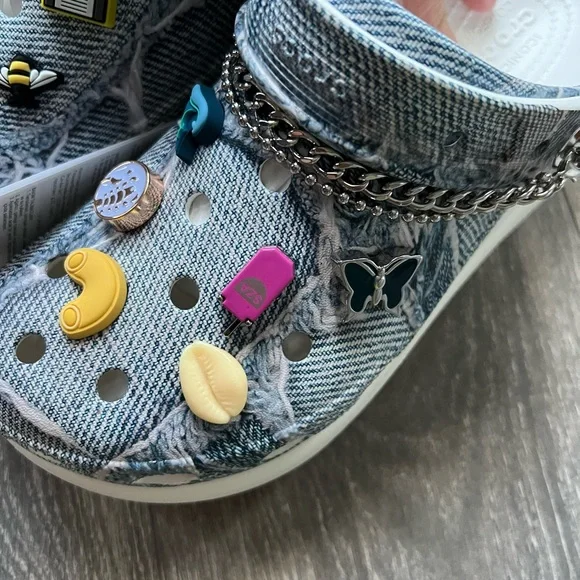 New limited edition SZA denim crush clog crocs M5/W7 - Picture 6 of 6